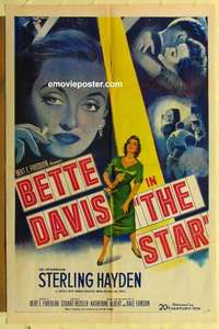 s342 STAR one-sheet movie poster '53 Bette Davis, Sterling Hayden