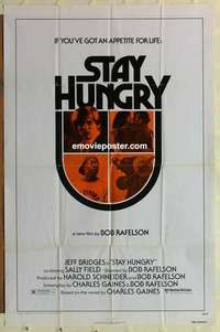 s329 STAY HUNGRY one-sheet movie poster '76 Arnold Schwarzenegger, Bridges