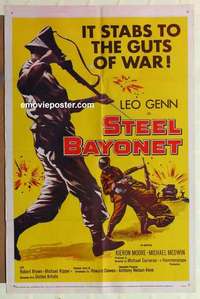 s327 STEEL BAYONET one-sheet movie poster '57 Leo Genn, World War II
