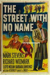 s314 STREET WITH NO NAME one-sheet movie poster '48 Richard Widmark, Nolan