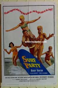s291 SURF PARTY one-sheet movie poster '64 Bobby Vinton, Patricia Morrow
