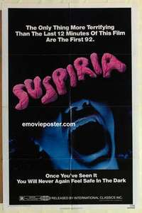 s290 SUSPIRIA one-sheet movie poster '77 classic Dario Argento horror!