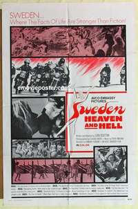 s288 SWEDEN: HEAVEN & HELL international style one-sheet movie poster '69 sex & bikers!