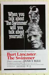 s286 SWIMMER one-sheet movie poster '68 Burt Lancaster, Frank Perry