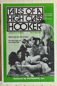 s278 TALES OF A HIGH CLASS HOOKER one-sheet movie poster '72 a way of life!