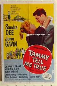s274 TAMMY TELL ME TRUE one-sheet movie poster '61 Sandra Dee, Gavin