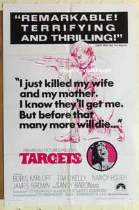 s272 TARGETS one-sheet movie poster '68 Boris Karloff, Peter Bogdanovich