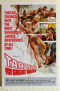 s270 TARZAN & THE GREAT RIVER one-sheet movie poster '67 Mike Henry
