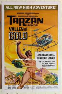 s269 TARZAN & THE VALLEY OF GOLD one-sheet movie poster '66 Mike Henry