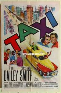 s262 TAXI one-sheet movie poster '53 Dan Dailey, Constance Smith