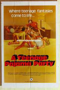 s259 TEENAGE PAJAMA PARTY one-sheet movie poster '77 C.J. Laing, great art!