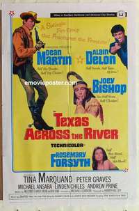 s245 TEXAS ACROSS THE RIVER one-sheet movie poster '66 Dean Martin