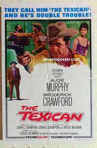 s244 TEXICAN one-sheet movie poster '66 Audie Murphy, Broderick Crawford