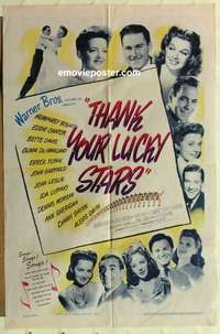 s241 THANK YOUR LUCKY STARS one-sheet movie poster '43 all-star cast!
