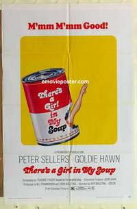 s234 THERE'S A GIRL IN MY SOUP one-sheet movie poster '71 Goldie Hawn