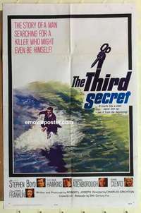 s224 THIRD SECRET one-sheet movie poster '64 Stephen Boyd, Attenborough