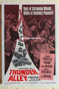s215 THUNDER ALLEY one-sheet movie poster '67 Funicello, Avalon