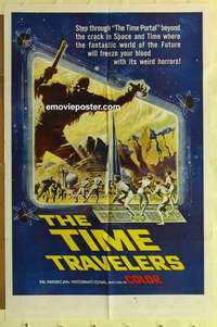 s211 TIME TRAVELERS one-sheet movie poster '64 Foster, AIP schlock!