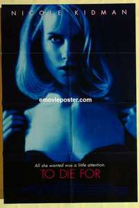 s208 TO DIE FOR one-sheet movie poster '95 sexy Nicole Kidman!