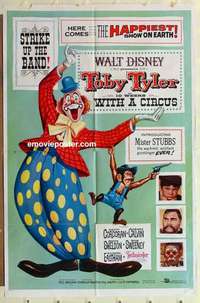 s206 TOBY TYLER one-sheet movie poster '60 Walt Disney, circus clown!