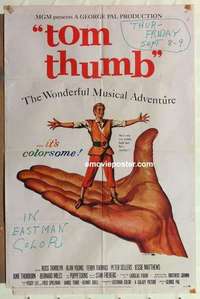 s203 TOM THUMB one-sheet movie poster '58 George Pal, Russ Tamblyn