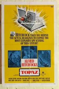 s199 TOPAZ one-sheet movie poster '69 Alfred Hitchcock, John Forsythe