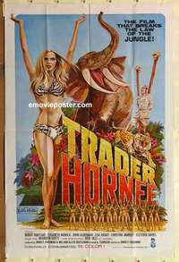 s187 TRADER HORNEE one-sheet movie poster '70 African jungle sex!