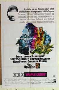 s182 TRIPLE CROSS one-sheet movie poster '67 Plummer, Brynner