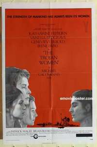 s179 TROJAN WOMEN international style one-sheet movie poster '71 Hepburn, Redgrave