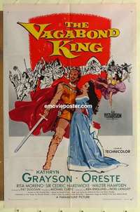 s145 VAGABOND KING one-sheet movie poster '56 Kathryn Grayson, Oreste