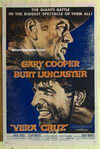 s136 VERA CRUZ one-sheet movie poster R60s Gary Cooper, Burt Lancaster