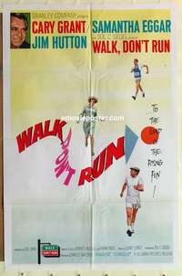 s122 WALK DON'T RUN one-sheet movie poster '66 Cary Grant, Samantha Eggar