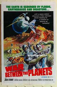 s116 WAR BETWEEN THE PLANETS one-sheet movie poster '71 Italian sci-fi!