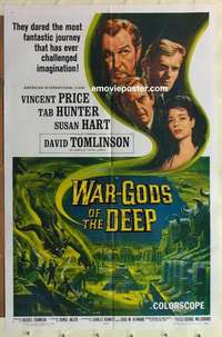 s111 WAR-GODS OF THE DEEP one-sheet movie poster '65 AIP, Vincent Price