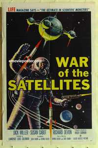 s114 WAR OF THE SATELLITES one-sheet movie poster '58 Roger Corman, sci-fi!