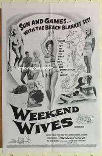 s100 WEEKEND WIVES one-sheet movie poster '66 Italian beach party!