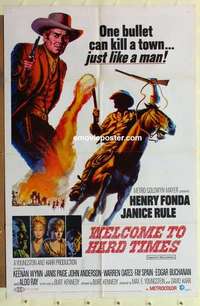 s099 WELCOME TO HARD TIMES one-sheet movie poster '67 Henry Fonda western!