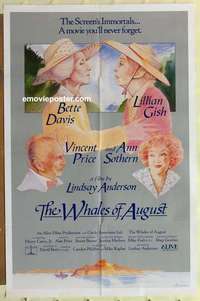 s095 WHALES OF AUGUST one-sheet movie poster '87 Bette Davis, Lillian Gish