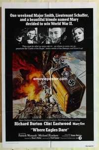 s083 WHERE EAGLES DARE style one-sheet movie poster R73 Eastwood, Burton