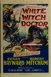 s072 WHITE WITCH DOCTOR one-sheet movie poster '53 Susan Hayward, Mitchum