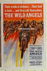 s064 WILD ANGELS one-sheet movie poster '66 AIP Fonda, Nancy Sinatra
