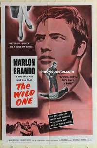s061 WILD ONE one-sheet movie poster R60 Marlon Brando, Lee Marvin
