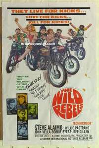 s060 WILD REBELS one-sheet movie poster '67 the wildest of the wild ones!