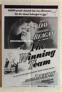 s048 WINNING TEAM one-sheet movie poster R57 Reagan, baseball biography!