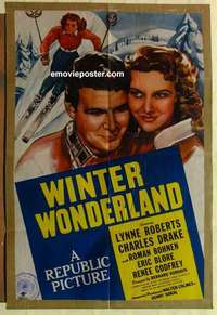 s046 WINTER WONDERLAND one-sheet movie poster '47 Lynne Roberts, skiing!