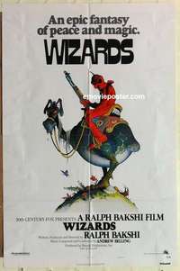 s040 WIZARDS one-sheet movie poster '77 Ralph Bakshi, William Stout art!