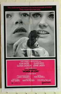 s038 WOMEN IN LOVE one-sheet movie poster '70 Ken Russell, D.H. Lawrence