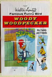 s035 WOODY WOODPECKER one-sheet movie poster '60s Chilly Willy!