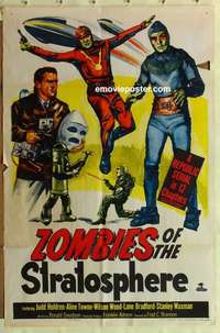 s001 ZOMBIES OF THE STRATOSPHERE one-sheet movie poster '52 Leonard Nimoy
