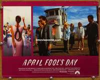 w408 APRIL FOOLS DAY English movie lobby card '86 horror comedy!